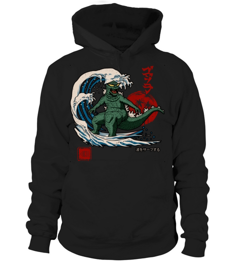 cool the great wave surfing monster japanese Hoodie Unisex