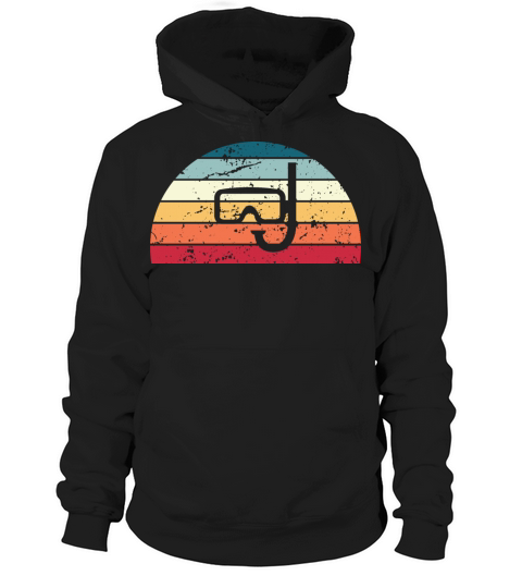 Retro Snorkelling Sunset Vintage diving Sunrise Hoodie Unisex