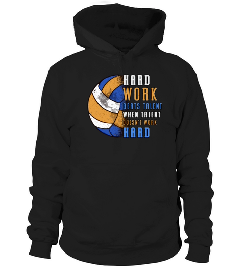 Volleyball Hard Work Beats Beach Volleyball Player Hoodie Unisex