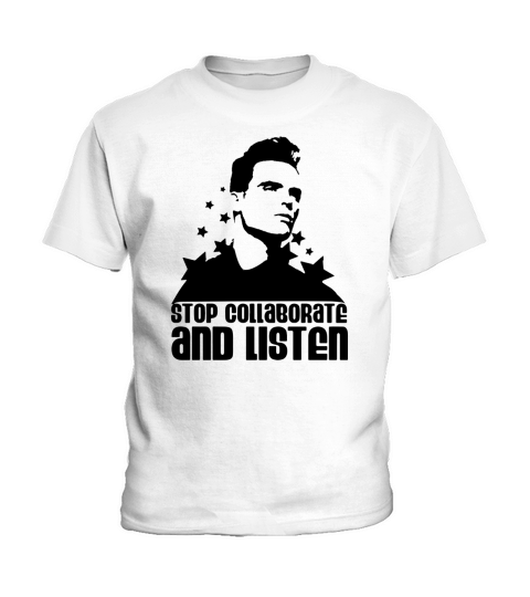Sky blue stop collaborate and listen Men Kids T-Shirt