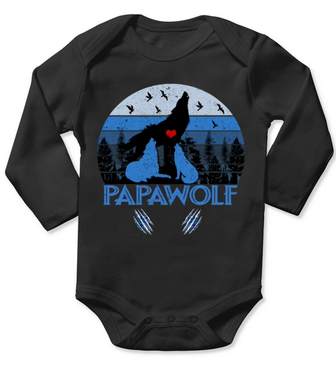 Funny Papawolf Wolf Vintage 2020 Long Sleeve Baby One-Piece