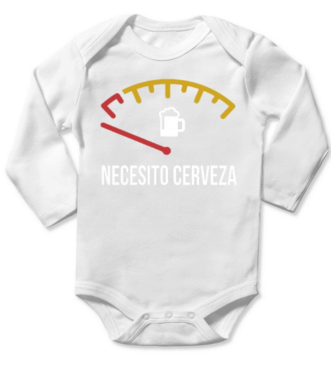 Necesito Cerveza Funny Spanish Quote Shirt Long Sleeve Baby One-Piece