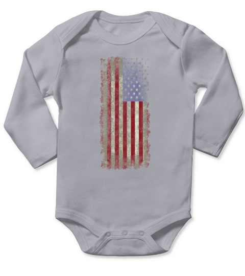 Old Glory In Super Grunge Long Sleeve Baby One-Piece