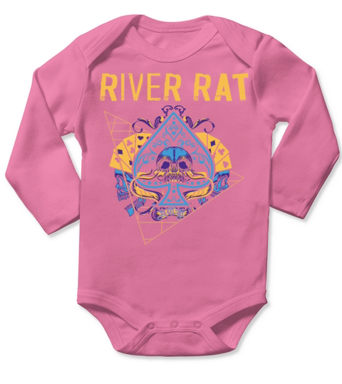 Poker Cards Vintage Spade River Long Sleeve Baby One-Piece