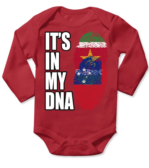Surinamese And Samoan Vintage Heritage DNA Flag Long Sleeve Baby One-Piece