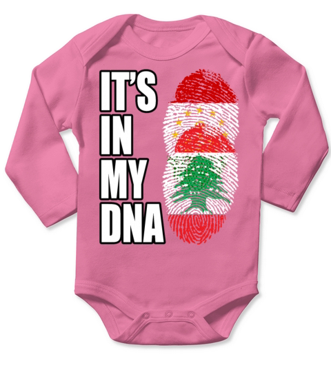 Tajikistani And Lebanese Vintage Heritage DNA Flag Long Sleeve Baby One-Piece