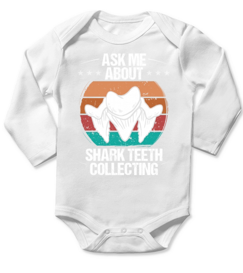 Vintage Hunter Ask me about Shark Teeth Collecting Long Sleeve Baby One-Piece