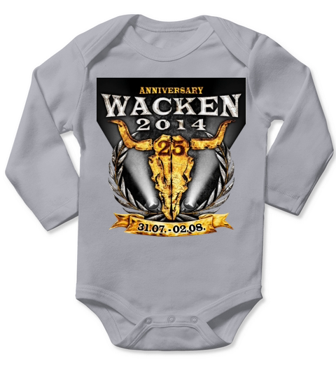 Wacken Music Festival 2014 Concert T-Shirt Long Sleeve Baby One-Piece