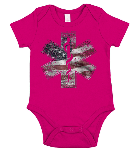 4th Of July Paramedic Ems Emt Usa American Flag Tee Shirt Short Sleeve Baby One-Piece