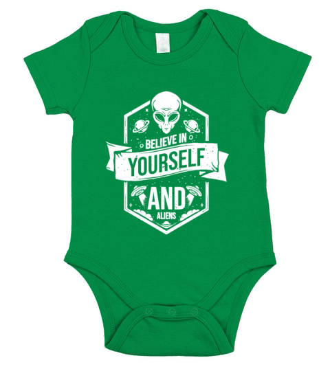 Believe in Yourself and Aliens Short Sleeve Baby One-Piece