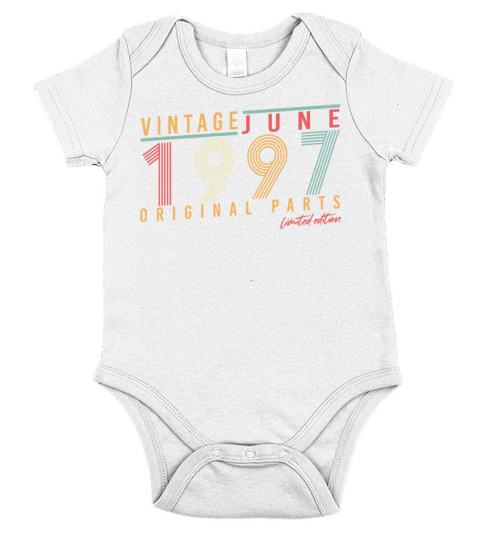 Birthday Greeting June 1997 Short Sleeve Baby One-Piece