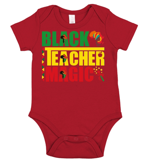 Black teacher magic Black History Month Short Sleeve Baby One-Piece