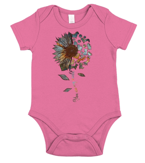 Dachshund Sunflower You Are My World Dog Lovers Short Sleeve Baby One-Piece