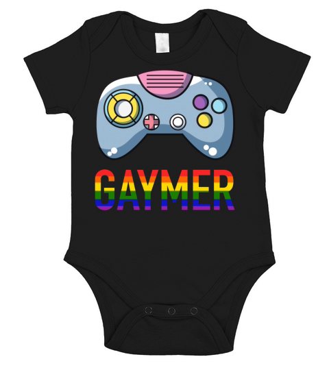 Gaming Controller Gamer Rainbow Gaymer LGBT Short Sleeve Baby One-Piece