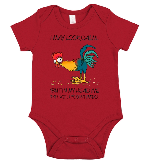 i may look calm but in my head ive pecked you 3 times - Ladies Flowy Tank Short Sleeve Baby One-Piece