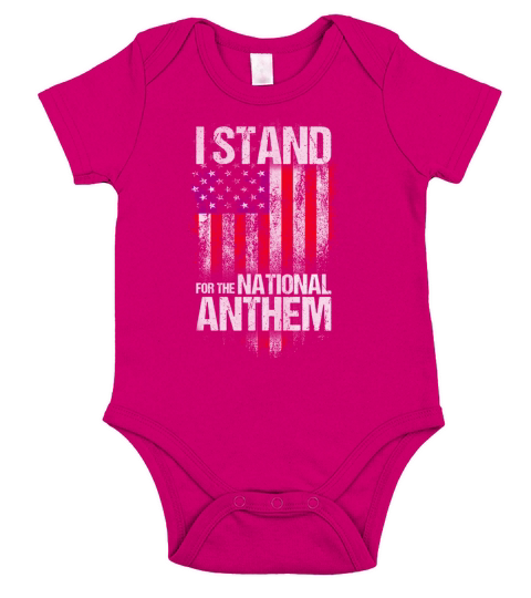 I Stand for the National Anthem Tshirt USA Flag Short Sleeve Baby One-Piece