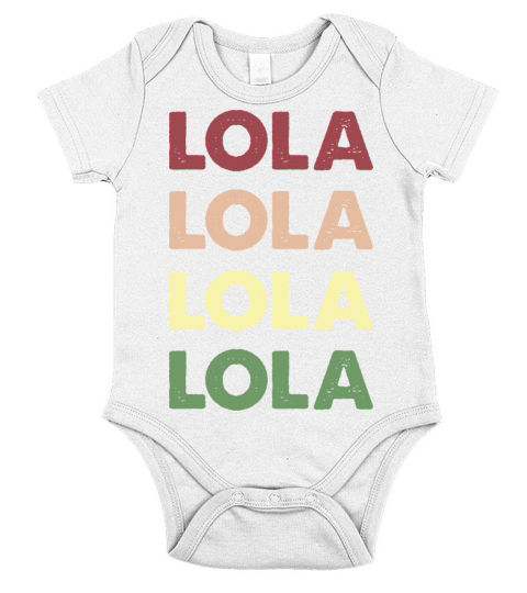 Lola Shirt - Funny Vintage Personalized Lola Short Sleeve Baby One-Piece