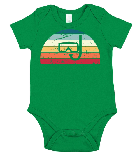 Retro Snorkelling Sunset Vintage diving Sunrise Short Sleeve Baby One-Piece