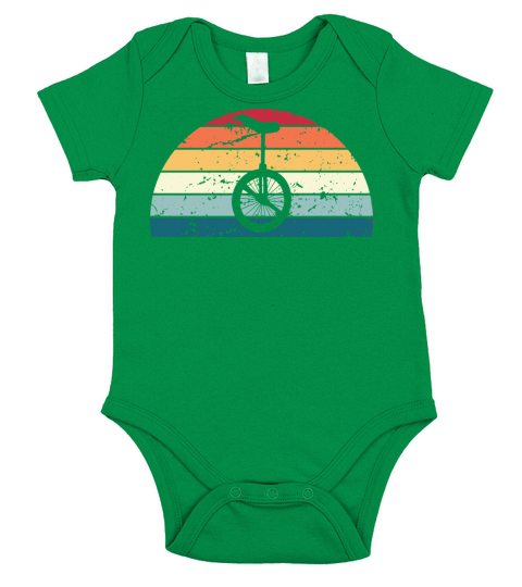 Retro Unicycling Sunset Vintage Unicycle Sunrise Short Sleeve Baby One-Piece