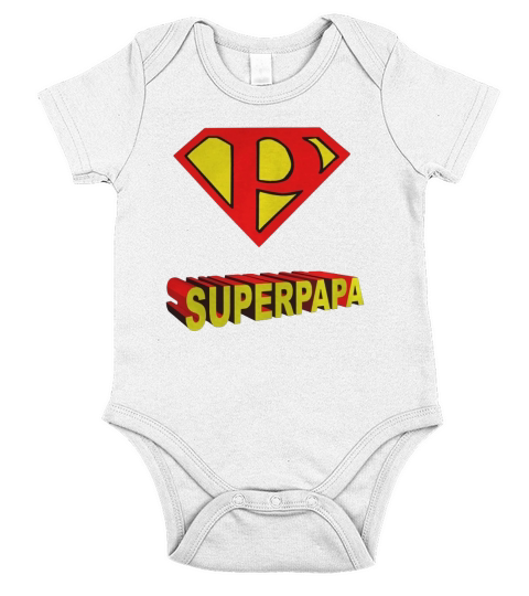 Super Papa, Superpapa, Fathers Day T-Shirt Short Sleeve Baby One-Piece