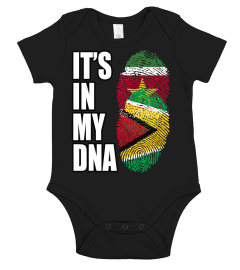 Surinamese And Guyanese Vintage Heritage DNA Flag Short Sleeve Baby One-Piece