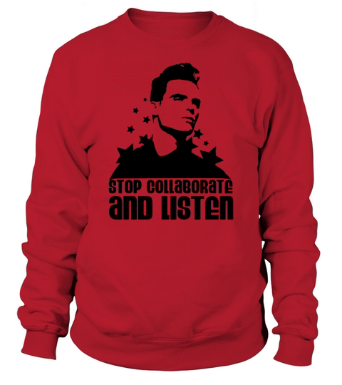 Sky blue stop collaborate and listen Men Sweatshirt Unisex