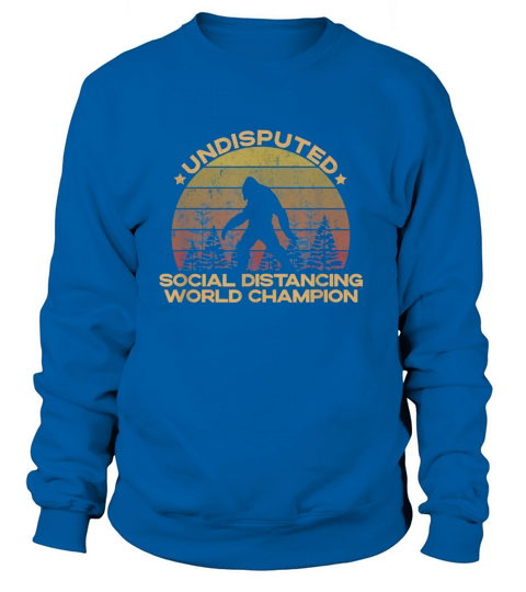 Social Distancing Champion - Vintage Sunset Bigfoot Yeti T-Shirt Sweatshirt Unisex
