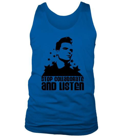 Sky blue stop collaborate and listen Men Tank Top Unisex