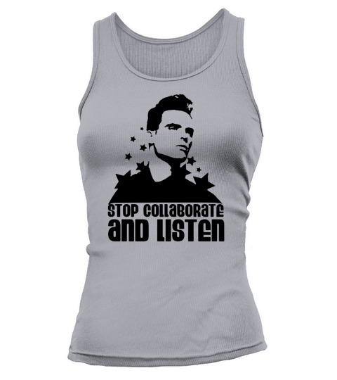 Sky blue stop collaborate and listen Men Tank top Woman