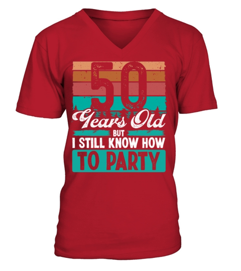 50 Years Old Birthday Idea Retro 50th Birthday V-Neck T-shirt