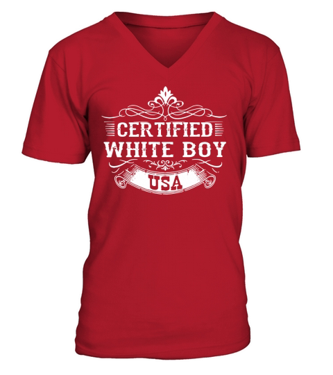 Best Certified white boy USA shirt V-Neck T-shirt