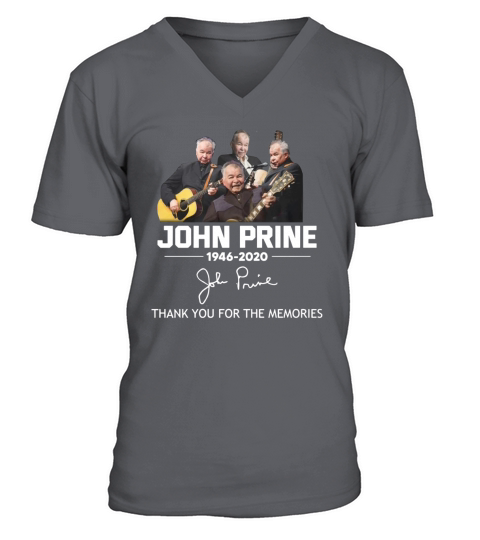 John Prine 1946 2020 autograph Thank You For The Memories shirt V-Neck T-shirt