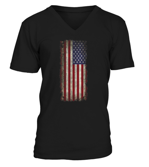 Old Glory In Super Grunge V-Neck T-shirt