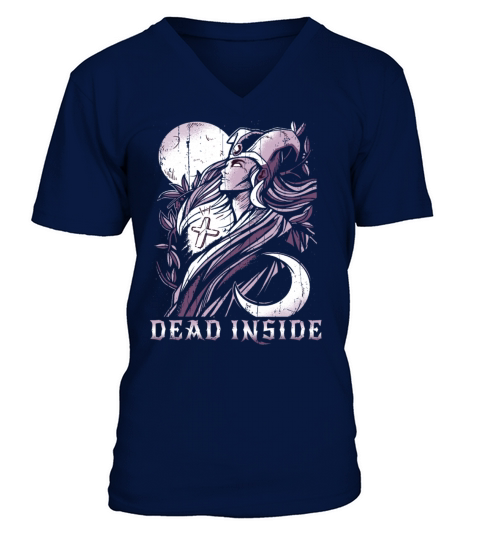 Priestess Tarot Card Occult Club Dead Gothic V-Neck T-shirt