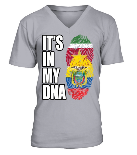 Surinamese And Ecuadorian Vintage Heritage DNA Fla V-Neck T-shirt