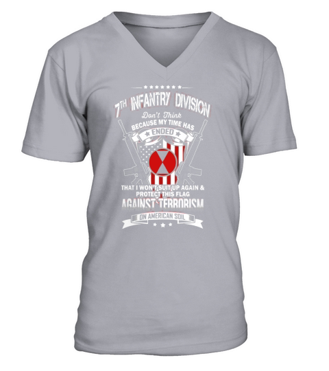 Vintage T-Shirt 7th Infantry Division Veteran V-Neck T-shirt
