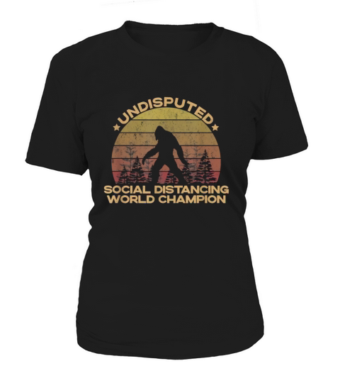 Social Distancing Champion - Vintage Sunset Bigfoot Yeti T-Shirt Women's T-Shirt