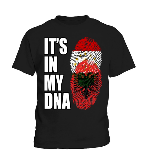 Tajikistani And Albanian Vintage Heritage DNA Flag Kids T-Shirt