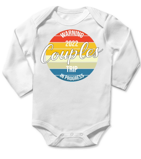 2022 Couples Trip In Progress Retro Vintage Long Sleeve Baby One-Piece