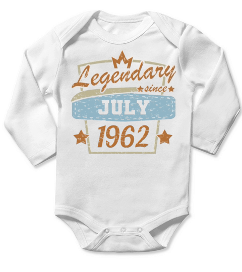 Legendary since July 1962 Birthday 60 years retro Long Sleeve Baby One-Piece