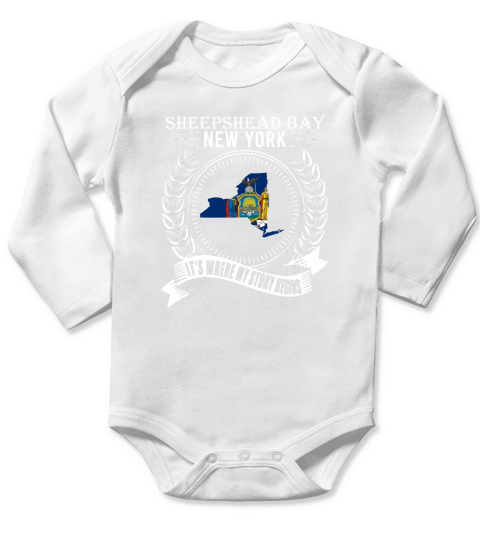 Sheepshead Bay its where my story begins Long Sleeve Baby One-Piece