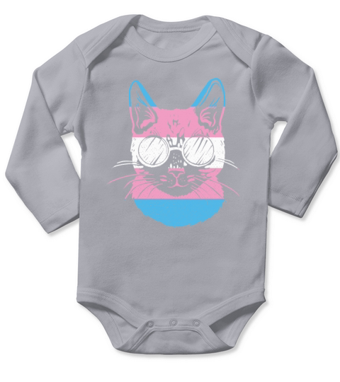 Transgender Cat Kitten Trans LGBTQ Transsexual Long Sleeve Baby One-Piece