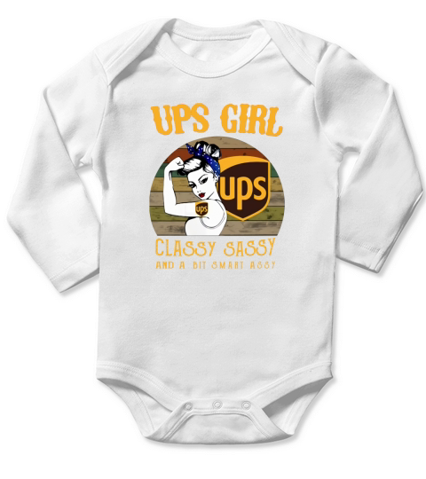 Vintage UPS Girl Classy Sassy And A Bit Smart Assy shirt Long Sleeve Baby One-Piece