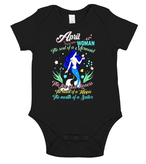 April Woman The Soul Of A Mermaid Glitter T-shirt Short Sleeve Baby One-Piece