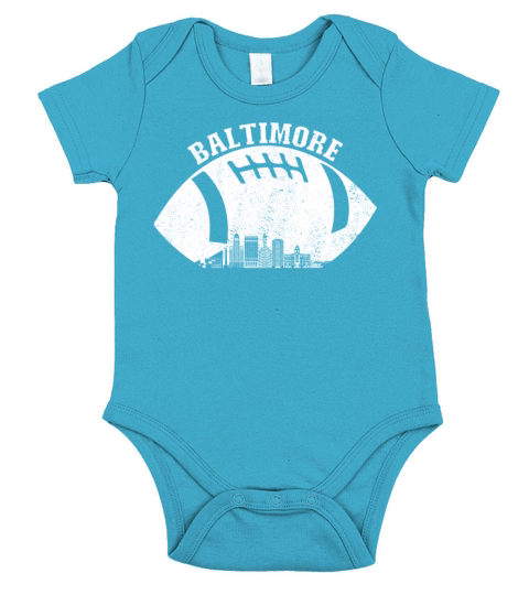 Baltimore Skyline Football Fan Vintage Baltimore Short Sleeve Baby One-Piece
