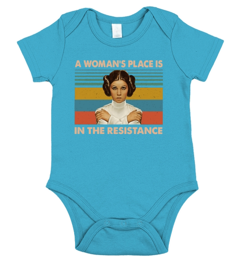 Carrie Fisher A woman’s place is in the resistance vintage shirt Short Sleeve Baby One-Piece