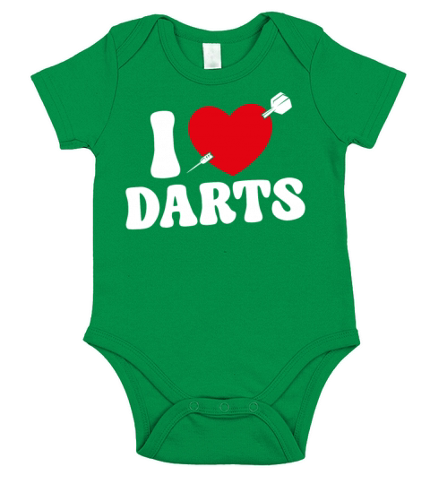 Darts Heart Vintage I Love Darts Short Sleeve Baby One-Piece