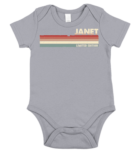 Janet Funny Retro Vintage Name surname 80s 90s Short Sleeve Baby One-Piece