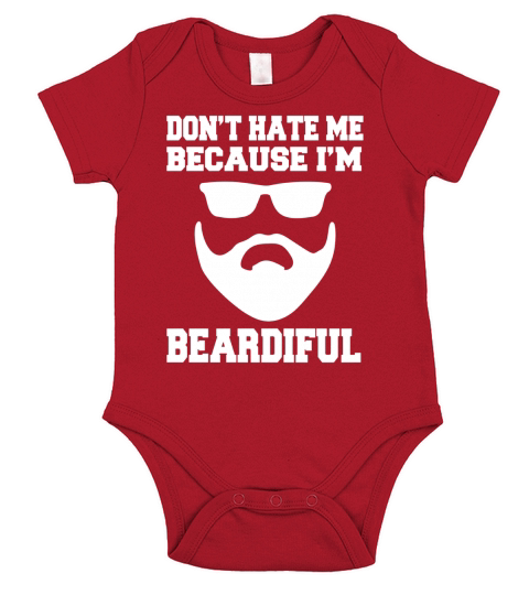 Mens Dont Hate Me Because Im Beardiful Love Beard Gift Short Sleeve Baby One-Piece