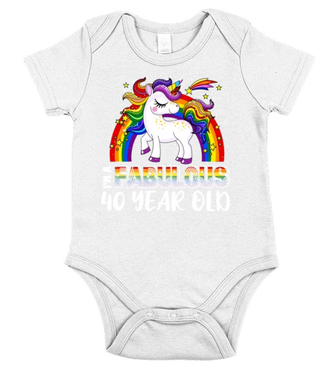 Unicorn Age 40 Years Gay Pride LGBT Pride Month Short Sleeve Baby One-Piece